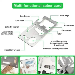 Kit supravietuire multifunctional 18 piese, camping si urgenta, busola, lanterna, cutit pliabil, paracord, patura termica, carcasa - Img 10