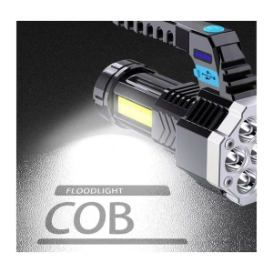Lanterna portabila, 7 LED-uri, 4 moduri de iluminare, indicator nivel baterie, ABS, rezistenta la apa, negru - Img 4