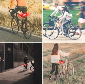 Lumina spate bicicleta cu semnalizare, IPX4, reincarcabila USB, 5 moduri de iluminare, telecomanda pe ghidon, 900 mAh, 9.4 x 3.3 cm, neagra - siguranta maxima si vizibilitate in orice conditii - Img 9