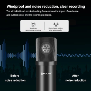 Microfon cu condensator, de studio, compatibil cu Android si iOS, otel/aliaj de zinc, negru - Img 5