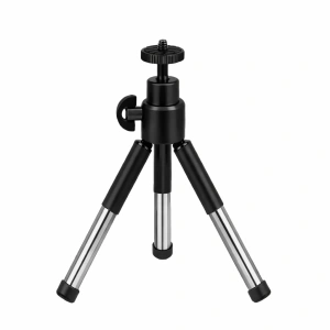 Mini trepied extensibil din aluminiu cu cap de bila reglabil, montura 1/4 inch, inaltime 13-20 cm, negru