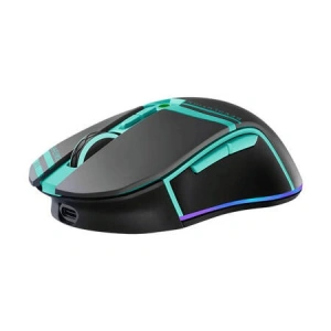 Mouse gaming, iluminare RGB, 8000 DPI, senzor PAW3104, cu fir si wireless, albastru/negru - Img 4