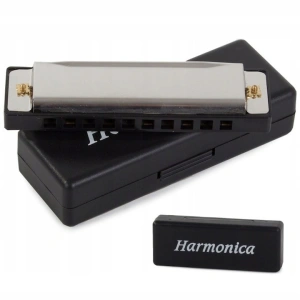 Muzicuta neagra argintie 10 x 2.8 x 2 cm, diatonica cu 10 gauri, acordaj Do, cu cutie de protectie, instrument muzical pentru copii si adulti - Img 10