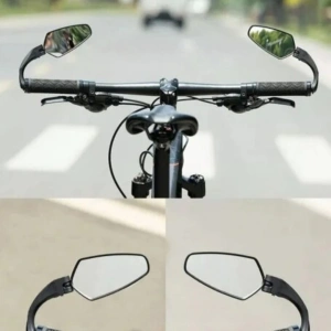 Oglinda retrovizoare pentru bicicleta, ajustabila, rotatie 360°, 11 x 6 cm, negru - Img 2