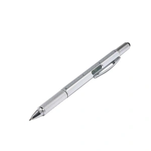 Pix multifunctional 6 in 1, rigla, 2 surubelnite, touchscreen, nivela cu bula, metal, 14.8 cm - Alb - Img 5