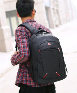 Rucsac barbati laptop impermeabil, antifurt, compartiment mare, material Oxford poliester nylon, ergonomic, scoala business calatorii, negru - Img 9