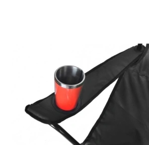 Scaun pliabil pentru camping,pescuit,din metal,sarcina maxima 120 kg - Negru - Img 6
