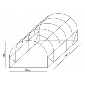 Sera tip tunel 8x3x2 m, cadru metalic, 10 ferestre - Img 9