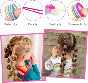 Set 2 cutii accesorii par cu elastic 2 cm, elastic spiralat, elastic subtire si 10 cleme flori multicolor - Img 9