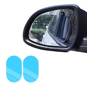 Set 2 folii protectie pentru oglinzi auto, autoadezive, anti-ceata, strat hidrofob, usor de instalat, compatibile universal, 13.5 x 9.5 cm - Img 3