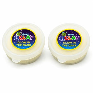 Set 2 plastiline modelaj creativ, efect Glow in the Dark, uscare la aer, 2 x 18 g, alb fosforescent