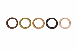 Set 20 elastice par textile 4.5 cm, culori crem, bej, camel, maro, maro inchis, cu tub depozitare transparent - Img 5