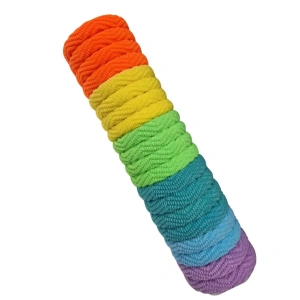 Set 20 elastice par textile 4.5 cm, culori portocaliu, galben, verde, turcoaz, albastru deschis, mov, cu cutie depozitare organizator