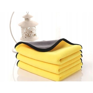 Set 3 prosoape din microfibra, absorbante si cu uscare rapida, 30 x 30 cm, gri/galben - pentru curatenie eficienta, fara urme si fara zgarieturi - Img 6