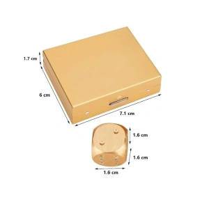 Set 5 zaruri gold extrafinisate, din aliaj de aluminiu, marime 16 mm, cu cutie metalica de depozitare - design premium si durabilitate ridicata - Img 2