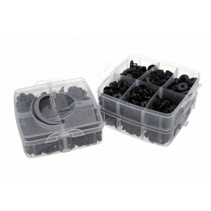 Set 625 clipsuri universale auto, plastic, negre - cu extractor si cutie organizatoare - Img 4