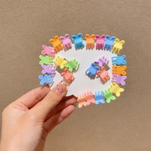Set accesorii par 25 elastice 1.5 cm, 20 elastice spiralate, 20 elastice textile, 5 cleme ursulet 0.8 cm, multicolor, cutie depozitare - Img 6