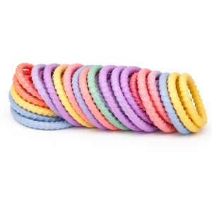 Set accesorii par 26 elastice, 20 elastice spiralate, 20 elastice 2 cm, 5 cleme steluta 0.8 cm, multicolor, cutie organizator - Img 4