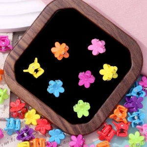 Set accesorii par copii cu cutie organizator, 26 elastice textile 2 cm, 80 elastice cauciuc multicolore si 5 cleme floricele 0.8 cm - Img 12