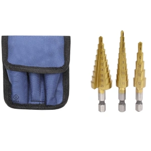 Set de burghie conice, 3 dimensiuni diferite 20-4 / 12-3 / 12-4 mm, otel HSS cu acoperire din titan - precizie, durabilitate si performanta profesionala - Img 6