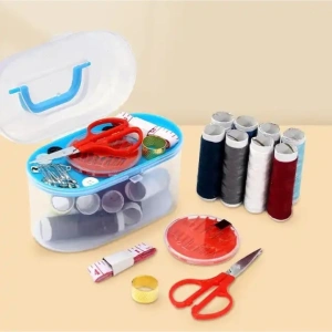 Set de croitorie, 32 de articole diferite, cutie cu clips pentru depozitare, plastic, 12.5 x 7.5 cm, multicolor - Img 4