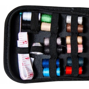 Set de croitorie, 70 articole diferite, husa depozitare cu fermoar, accesorii complete pentru coasere si reparatii, negru - Img 4