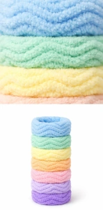 Set elastice par 20 piese diametru 4.5 cm textile colorate pentru prindere par copii si adulti, elastice moi pentru coada sau impletituri - Img 3