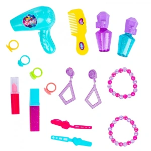 Set masuta de toaleta pentru copii, uscator, parfum, bijuterii, plastic, multicolor, 34 x 24 x 5.5 cm - Img 6