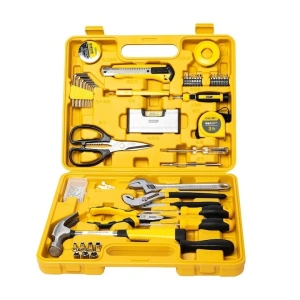 Set multifunctional, 48 piese, pentru uz casnic, cutie de depozitare inclusa, galben