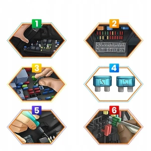Set sigurante auto 300 buc, 2A-40A, Micro Mini Standard (ATO), organizator cu extractor, sigurante fuzibile pentru autoturisme, camioane, motociclete si rulote - Img 7