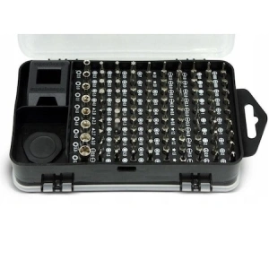 Set surubelnite multifunctionale de precizie, 110 piese, magnetice, - Negru/Gri - Img 4