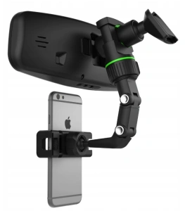 Suport auto pentru telefon, montare pe oglinda retrovizoare, latime reglabila 5-10 cm, rotativ 360°, negru - Img 12