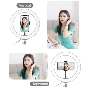 Suport pliabil pentru telefon, hands-free cu clema si montare cu surub 1/4, compatibil smartphone si lumina LED pentru streaming si filmari - Img 4