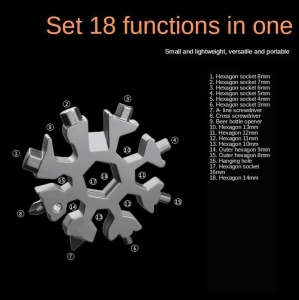 Surubelnita multifunctionala,18 in1, Model fulg de nea 6x6 cm - Auriu - Img 4