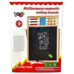 Tabla magnetica cu 2 fete, litere si cifre magnetice incluse, numaratoare, 54x36 cm - Multicolor - Img 2