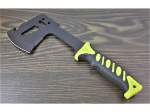 Topor multifunctional, pentru camping, drumetii, 30 cm, verde, husa inclusa - Img 9