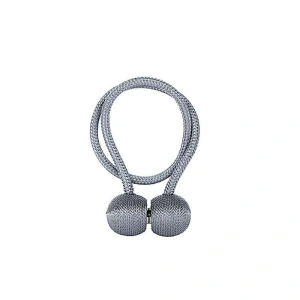 Accesoriu magnetic pentru perdele, snur textil impletit, 44 cm, gri antracit - Img 7