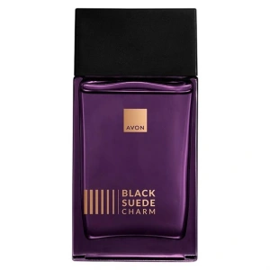 Apă de toaletă Avon Black Suede Charm pentru bărbați 100 ml - parfum lemnos-condimentat cu note de cardamom, ghimbir și piele de căprioară, pentru bărbatul elegant și rafinat
