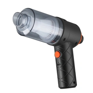 Aspirator auto, portabil, 2 in 1, aspirare si suflare, tip pistol, putere aspirare 5500 Pa, incarcare USB, negru