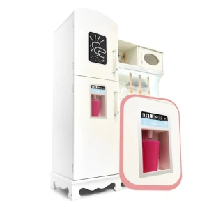 Bucatarie din lemn pentru copii 91x102 cm,banda multicolora LED,accesorii incluse - Alb - Img 2
