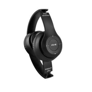 Casti audio, wireless, Bluetooth, lumini LED, radio FM, MP3, negru - Img 4