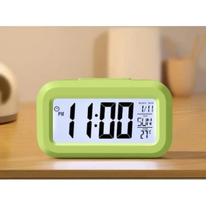 Ceas electronic cu afisare LED, alarma si termometru, verde - Img 4