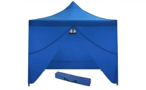 Cort Pavilion 3x3m Albastru Pliabil Cadru Metal pentru Curte, Gradina, Evenimente - Img 6