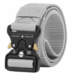 Curea tactica, pentru barbati, poliester, 131 x 3.8 cm, ajustabila, rezistenta, gri