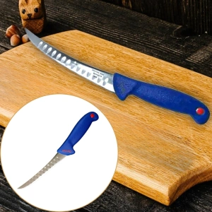 Cutit macelar cu lama curbata pentru feliat si dezosat, lungime totala 33 cm, lama 18 cm - Img 2
