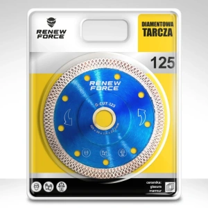 Disc diamantat profesional pentru portelan, gresie, ceramica si piatra, 125 mm, taiere uscata, albastru - Img 4