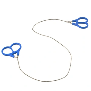 Fierastrau portabil din sarma otel pentru camping si supravietuire, lungime 70 cm, manere ergonomice plastic - Img 6