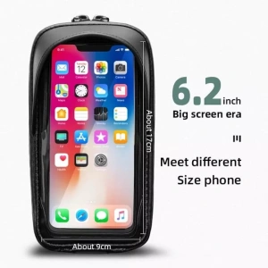 Geanta de bicicleta pentru telefon, 19 x 10 x 7.3 cm, montare pe ghidon, negru - Img 6