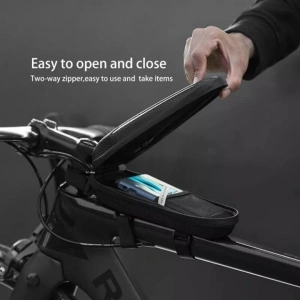 Geanta pentru bicicleta, impermeabila, 1.5l, 24.5 x 10 x 8 cm, negru - Img 3