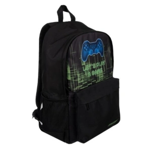 Ghiozdan rucsac scolar Kruzzel 22L, negru, cu rucsac si sac pentru incaltaminte, dimensiuni 44x28x20cm